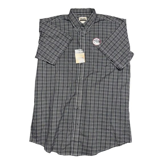 Wrangler Other - Wrangler Riata 2XLT Black White Plaid Short Sleeve Button Down Shirt MR2099A